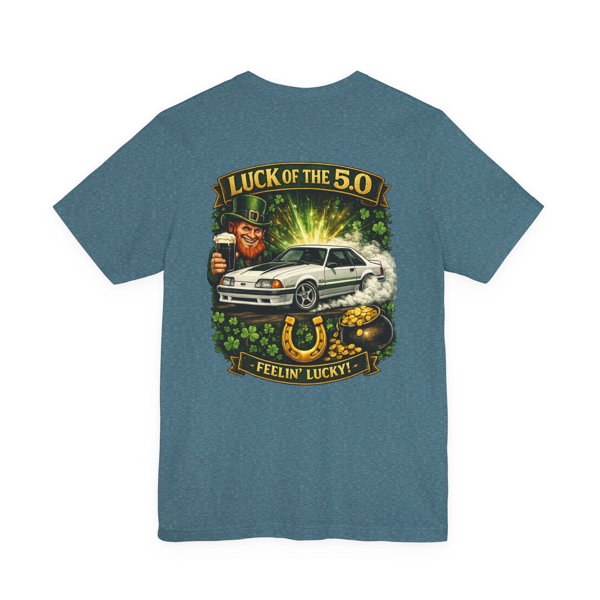 79-93 Foxbody Mustang - St. Patricks on Day Luck of the 5.0 - 3 | Premium T-Shirt